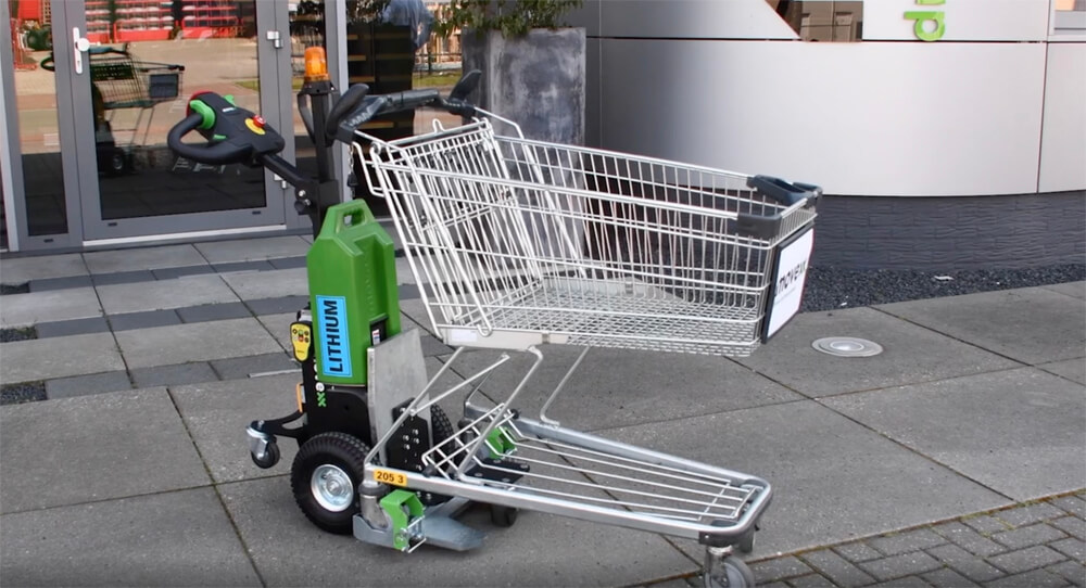 smart electric tug Movexx T1000-CartPusher Shopping cart